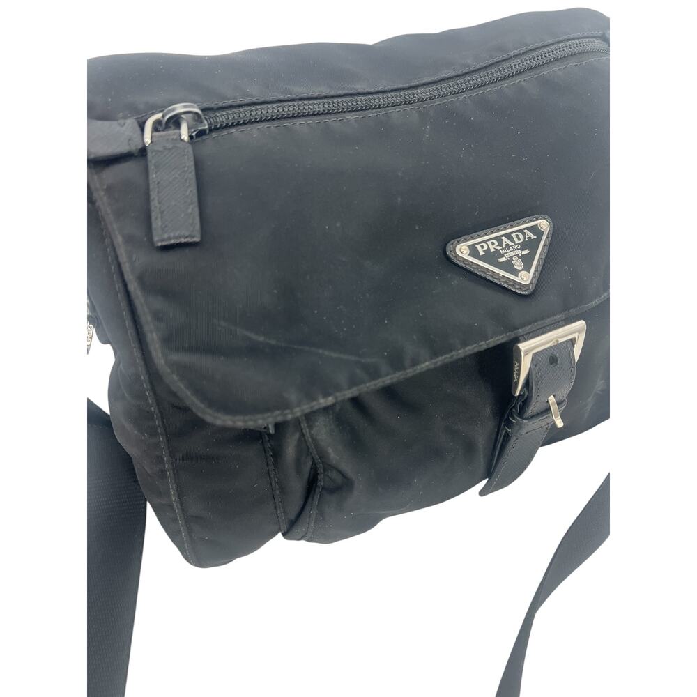 Prada Black Nylon Logo Plaque Messenger Crossbody Bag - Picture 5 of 16